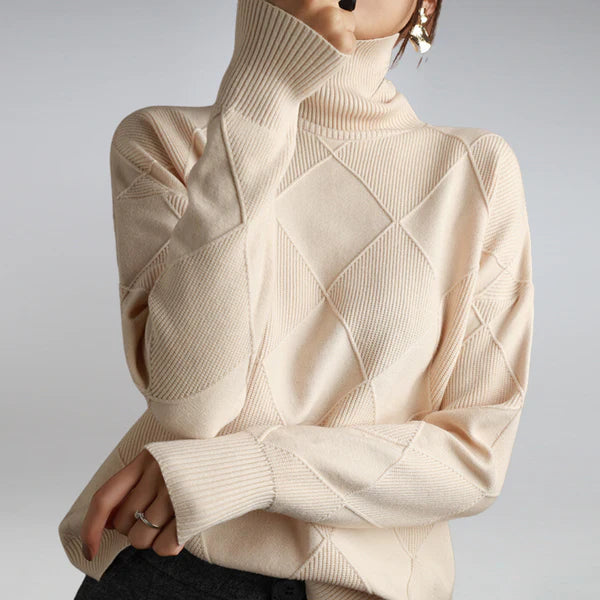Dahlia - Merino Wool Loose Fit Sweater Beige