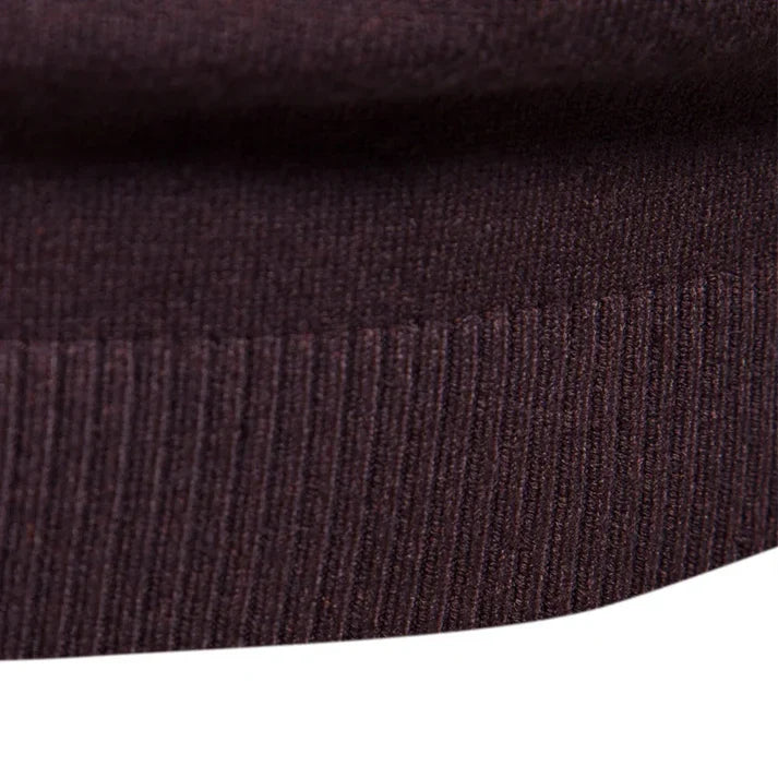 Andrew - Streamlined Look Turtleneck- Black Red