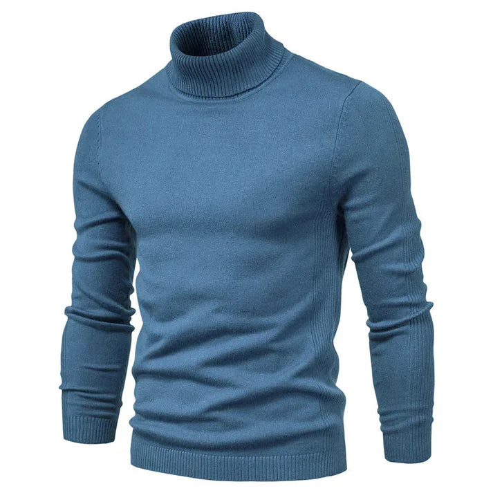 Andrew - Streamlined Look Turtleneck- Blue