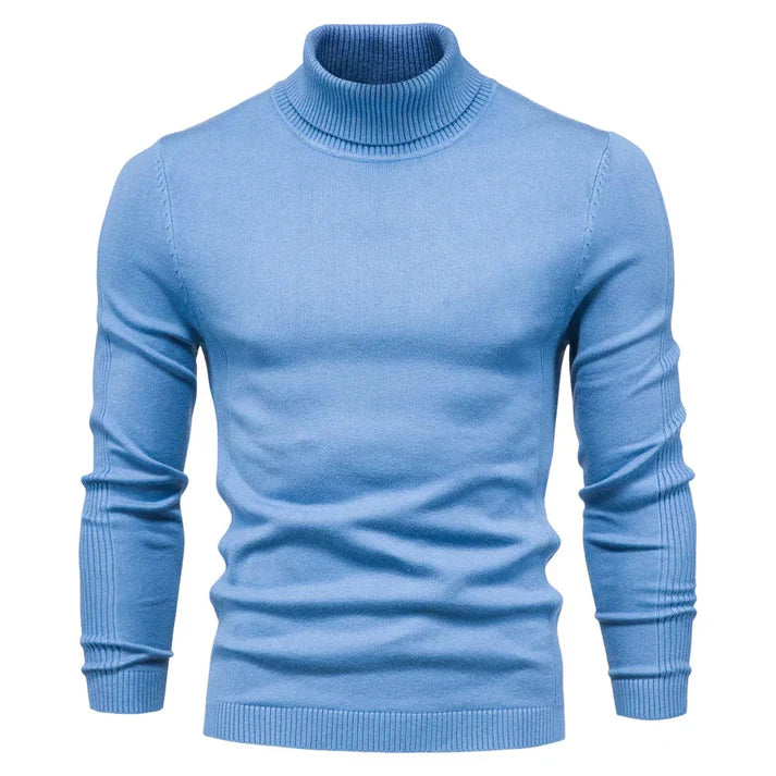 Andrew - Streamlined Look Turtleneck- Light Blue