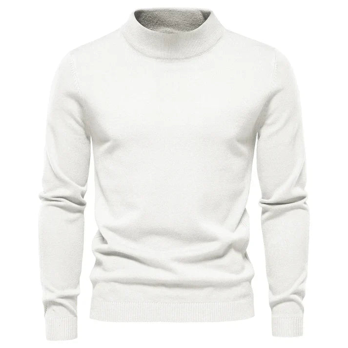Andrew - Streamlined Look Turtleneck- White
