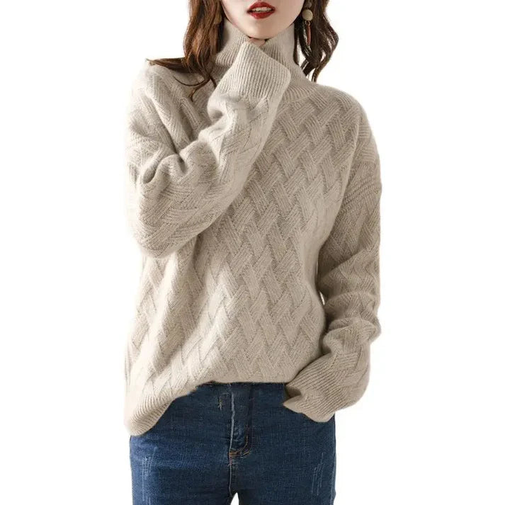 Kristine - Oversize Winter Pullover-Camel