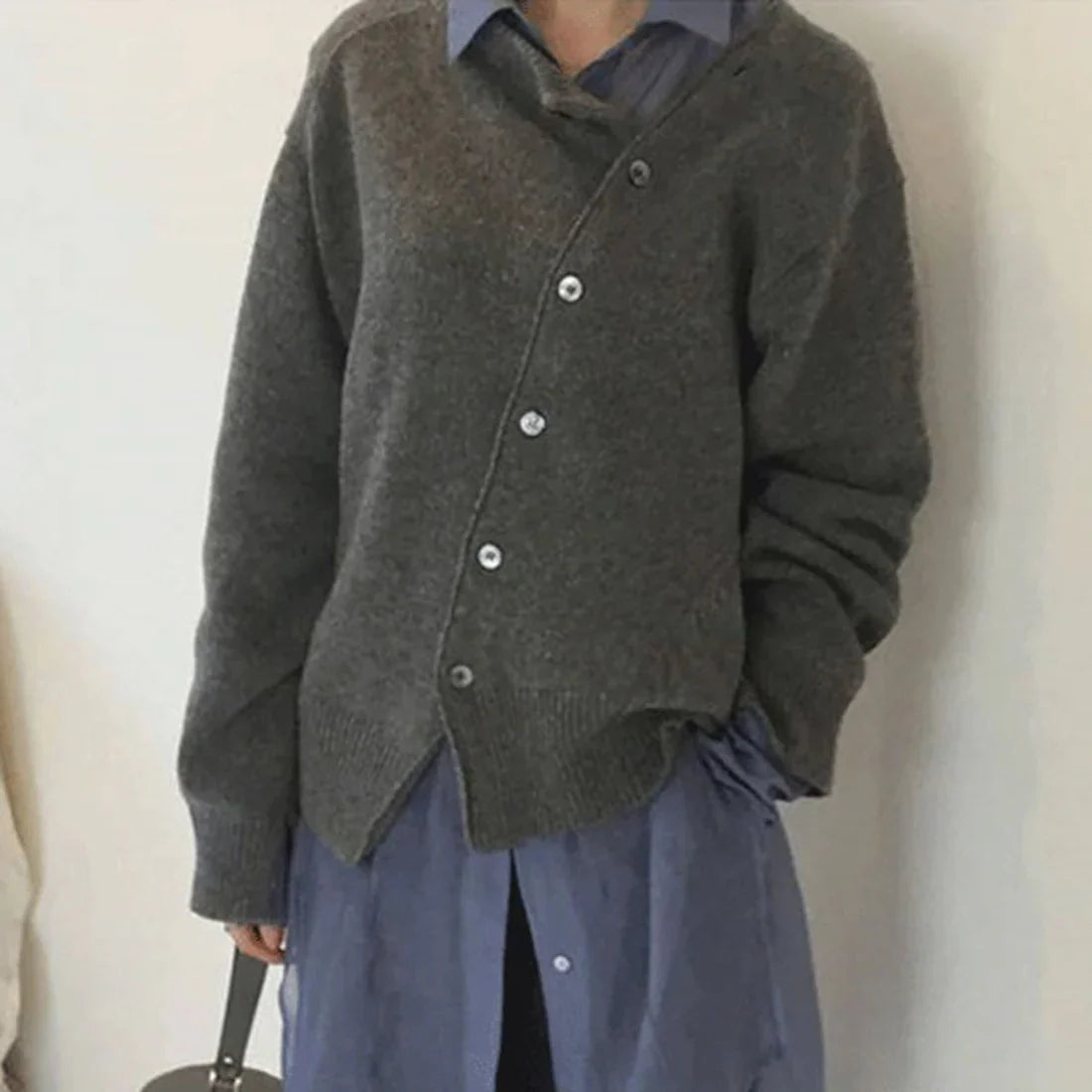 Evelyn - Premium Wool Sweater-Gray