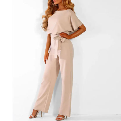 Andrea - Flattering Fit Jumpsuit Beige