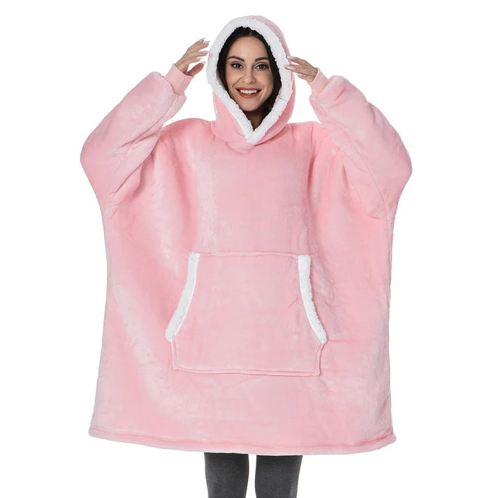 Angela - Soft Comfy Blanket with Hoodie Pink