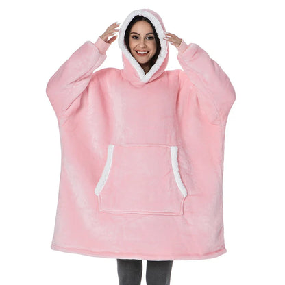Angela - Soft Comfy Blanket with Hoodie Pink