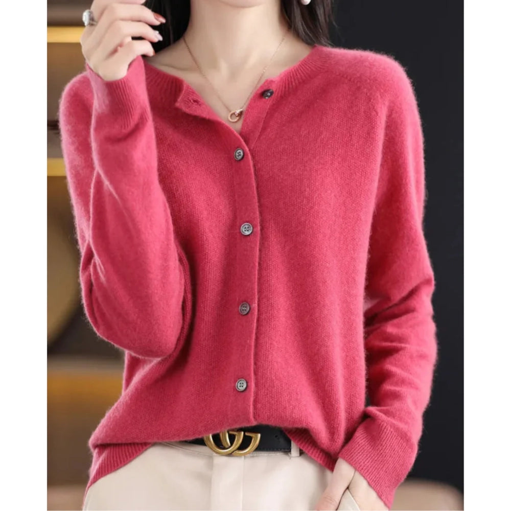 Ann - Refined Look Luxurious Sweater Dark Pink