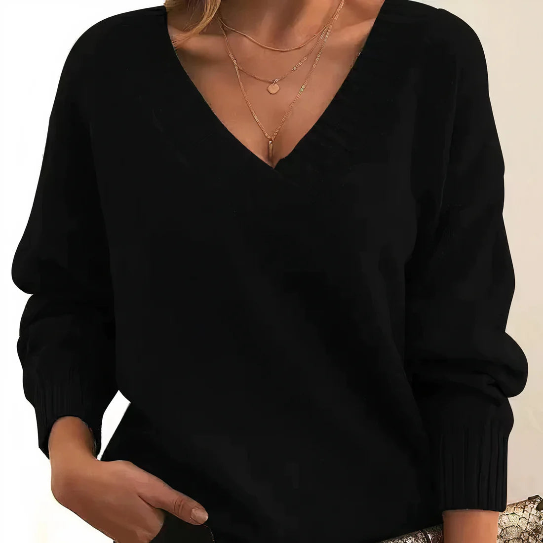 Clarise - Merino Wool Ultra-Soft Knit Sweater Black