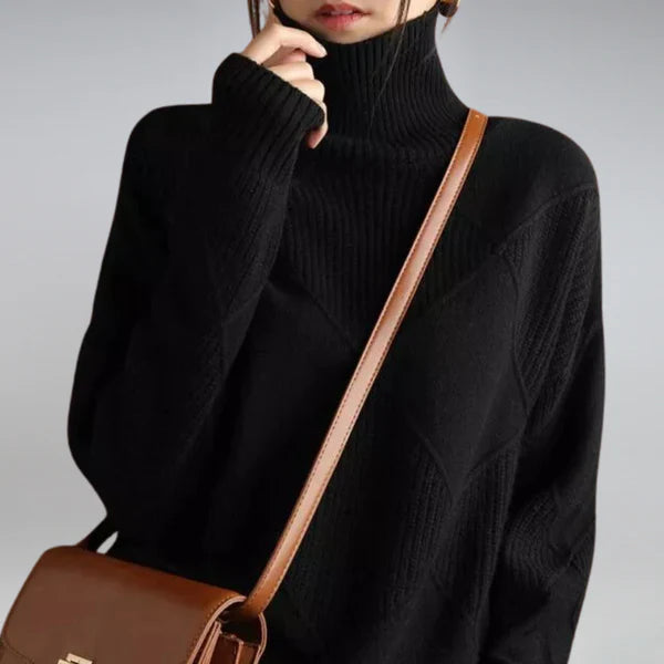 Dahlia - Merino Wool Loose Fit Sweater Black