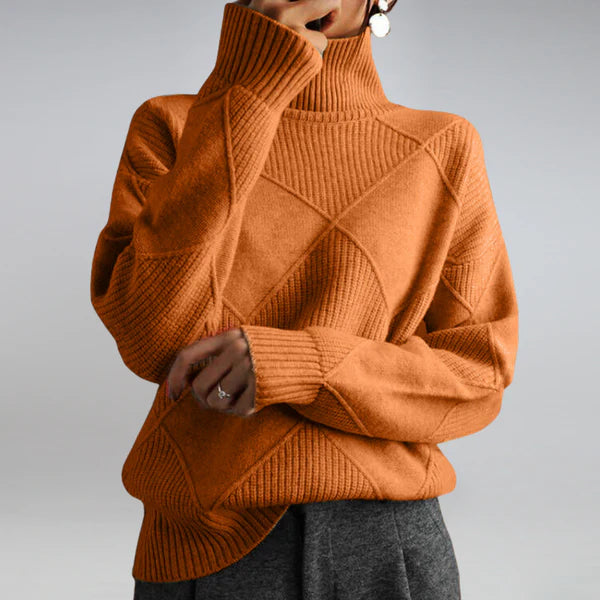 Dahlia - Merino Wool Loose Fit Sweater Orange