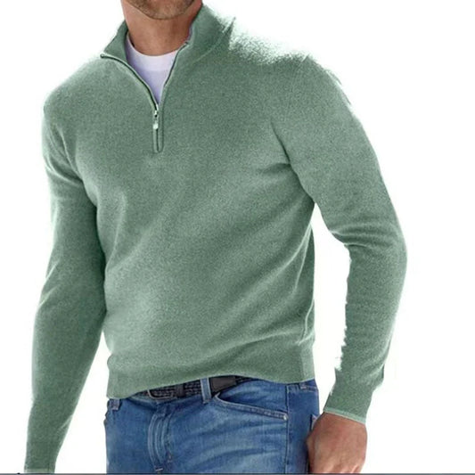 Ezra - Men's Merino Wool Pullover-Green