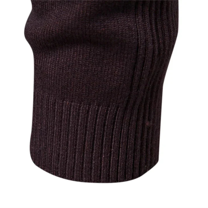 Andrew - Streamlined Look Turtleneck- Black Red