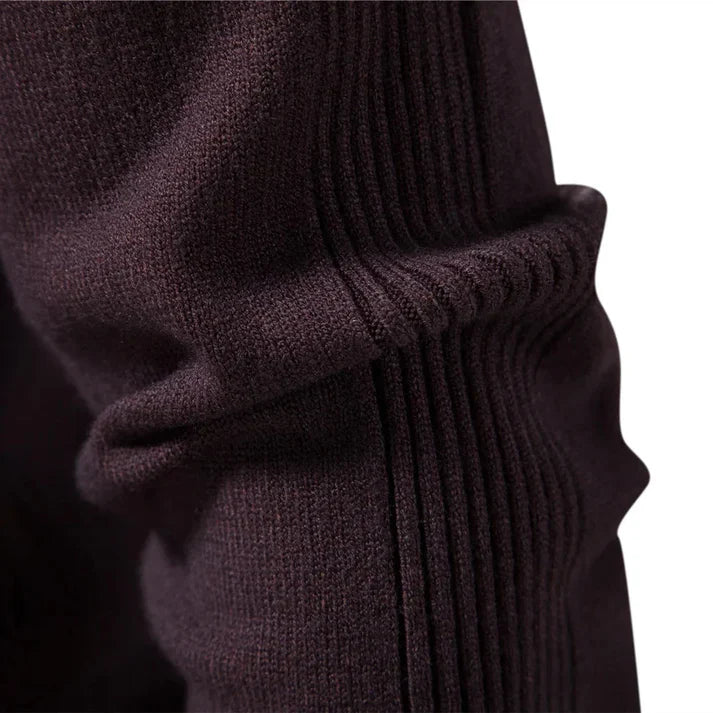 Andrew - Streamlined Look Turtleneck- Black Red