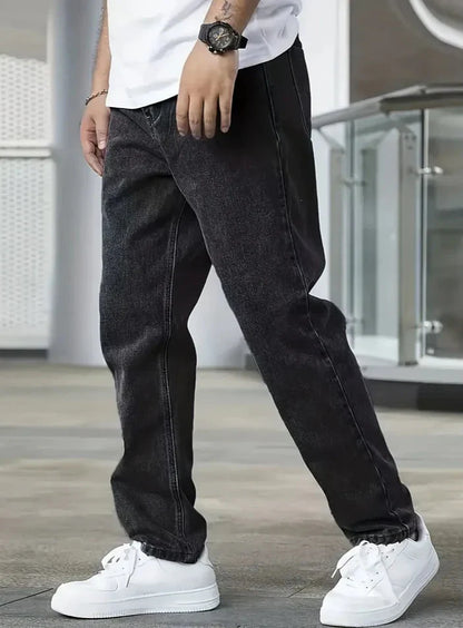 Jimmy - Straight Leg Jeans for Men - Black
