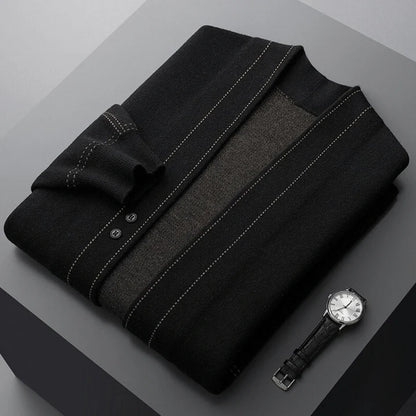 James - Merino Wool Knit Sweater-Black