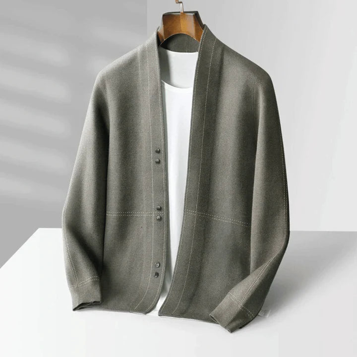 James - Merino Wool Knit Sweater-Green