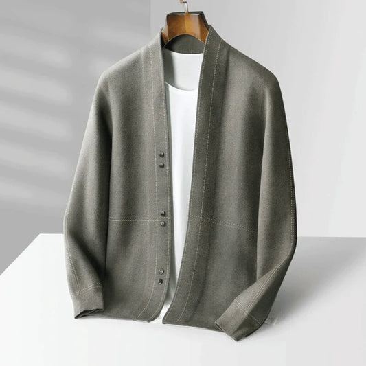 James - Merino Wool Knit Sweater-Green