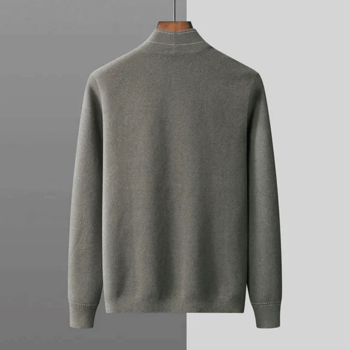 James - Merino Wool Knit Sweater-Green