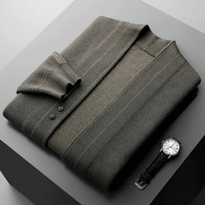 James - Merino Wool Knit Sweater-Green