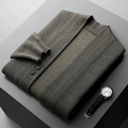 James - Merino Wool Knit Sweater-Green