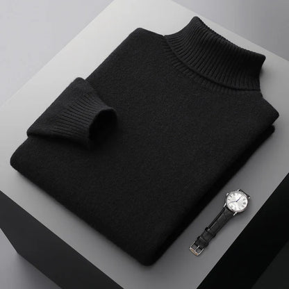 Kevin - High Neck Turtleneck-Black