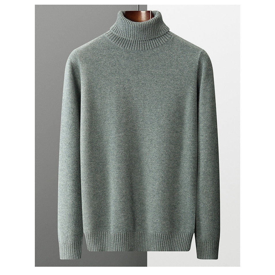 Kevin - High Neck Turtleneck-Green