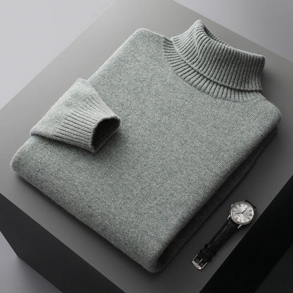 Kevin - High Neck Turtleneck-Green