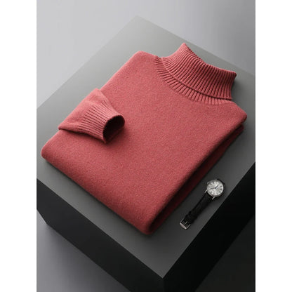 Kevin - High Neck Turtleneck-Red