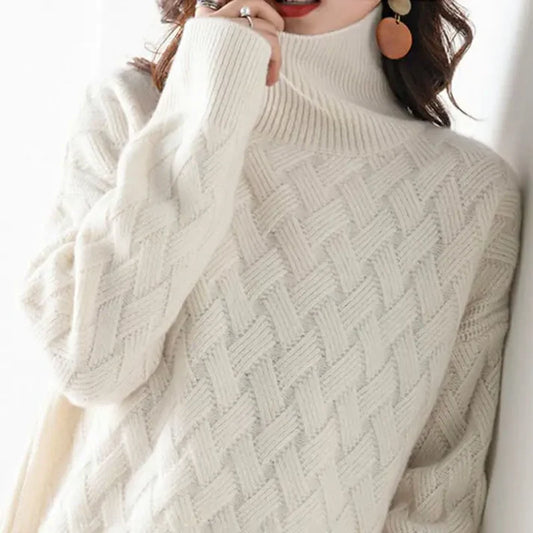 Kristine - Oversize Winter Pullover-Beige
