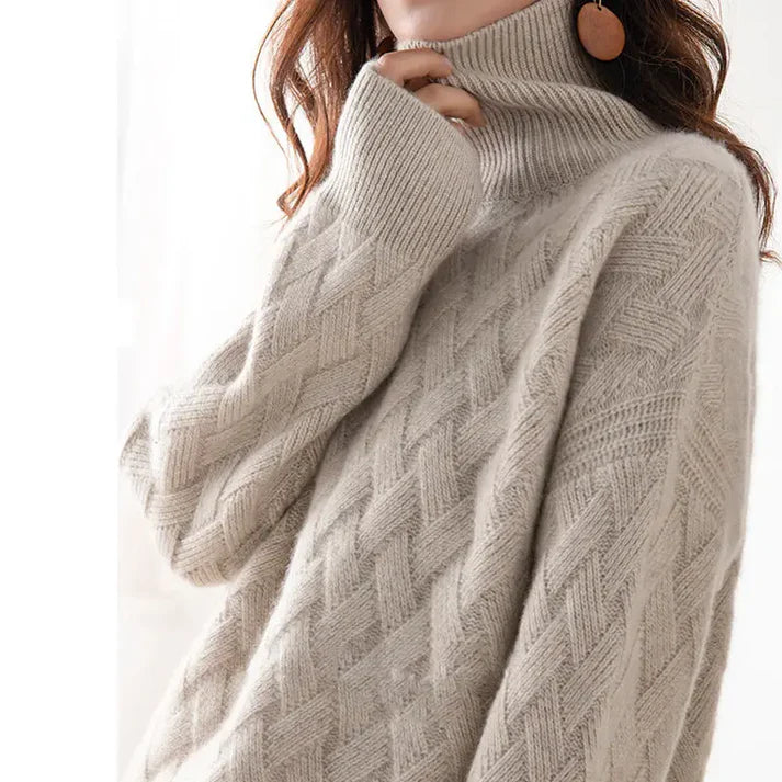 Kristine - Oversize Winter Pullover-Camel