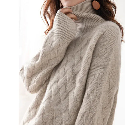 Kristine - Oversize Winter Pullover-Camel