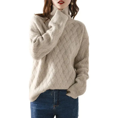 Kristine - Oversize Winter Pullover-Camel