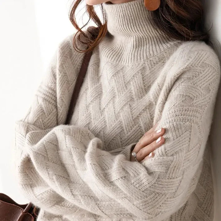 Kristine - Oversize Winter Pullover-Camel