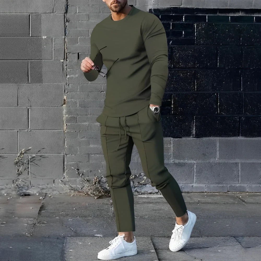 Larry - Weekend Outfit Set for Men-Army Green