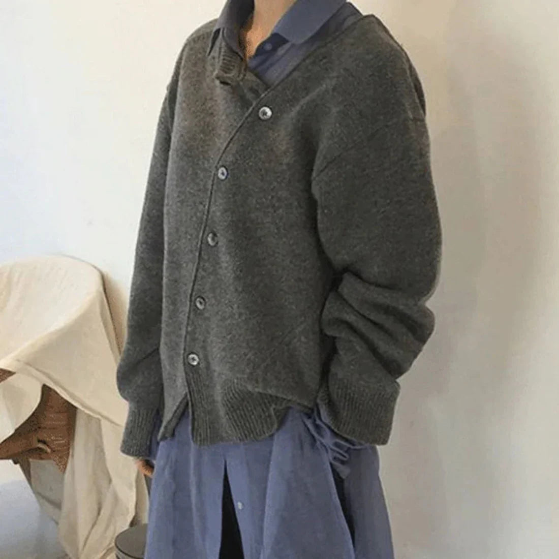 Evelyn - Premium Wool Sweater-Gray