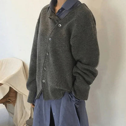 Evelyn - Premium Wool Sweater-Gray
