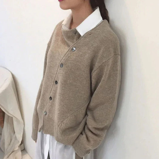 Evelyn - Premium Wool Sweater-Brown