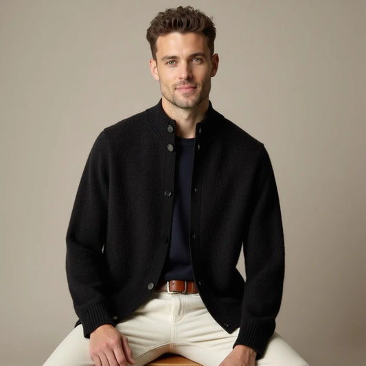 Luca - Merino Wool Jacket Black