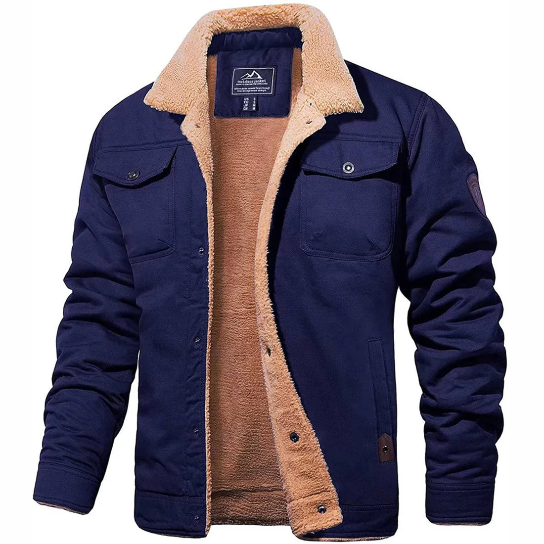 Ernest - Winter Fleece Lined Jacket for Men - Blue