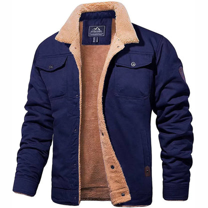 Ernest - Winter Fleece Lined Jacket for Men - Blue