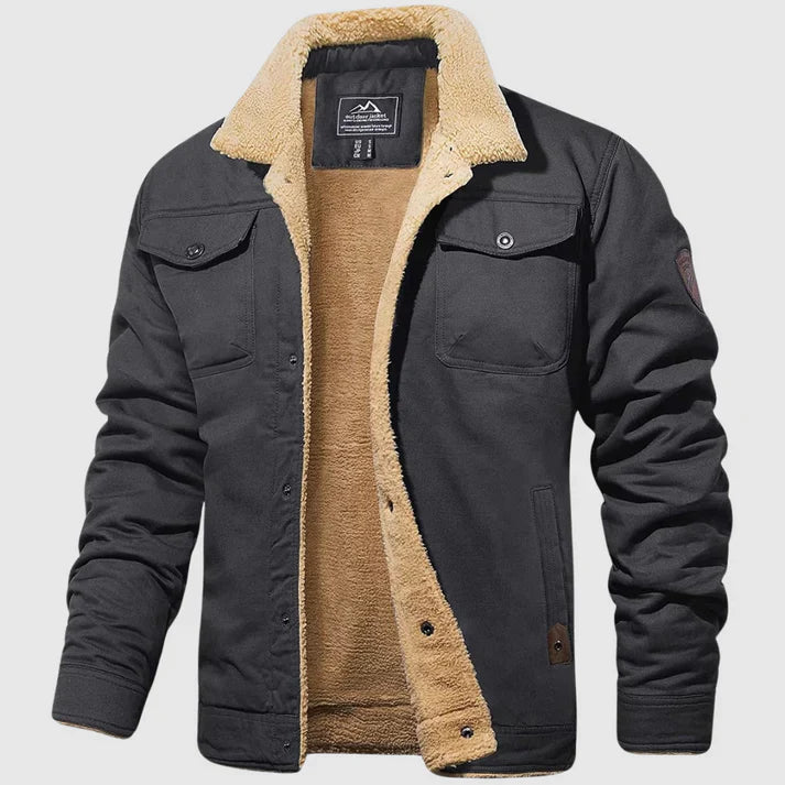 Ernest - Winter Fleece Lined Jacket for Men - Gray