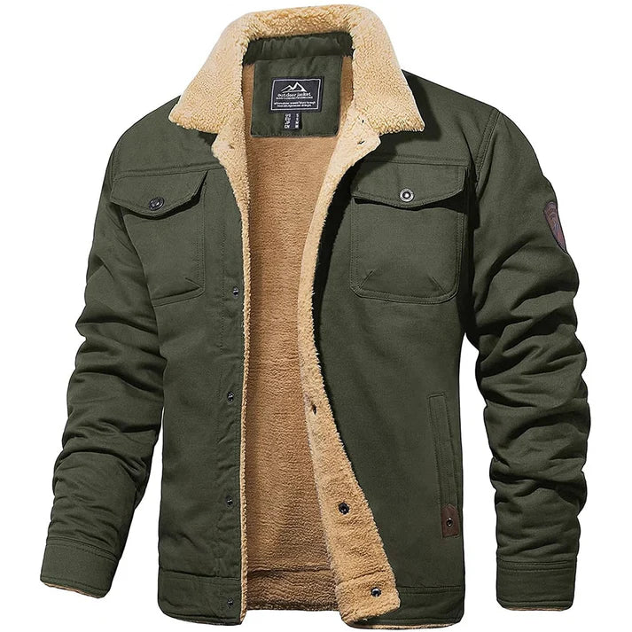 Ernest - Winter Fleece Lined Jacket for Men - Green