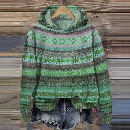 Mary - Vintage Warm Hoodie-Green