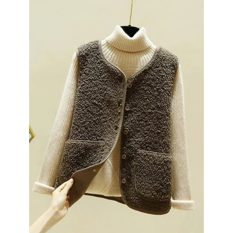 Melina - Stylish Sleveless Vest Brown