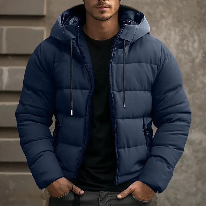 William - Winter Solid Puffer Jacket - Dark Blue