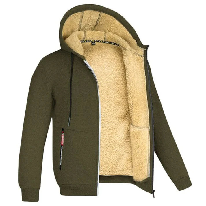 Donald - Full Zipper Warm Jacket-Army Green