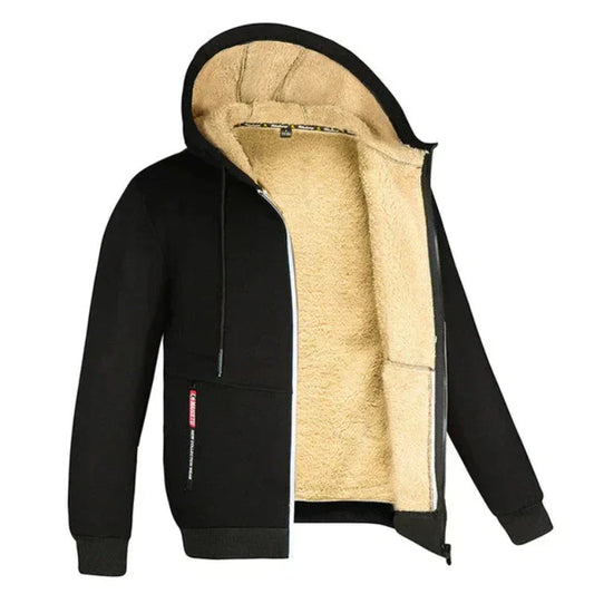 Donald - Full Zipper Warm Jacket-Black