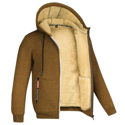 Donald - Full Zipper Warm Jacket-Brown