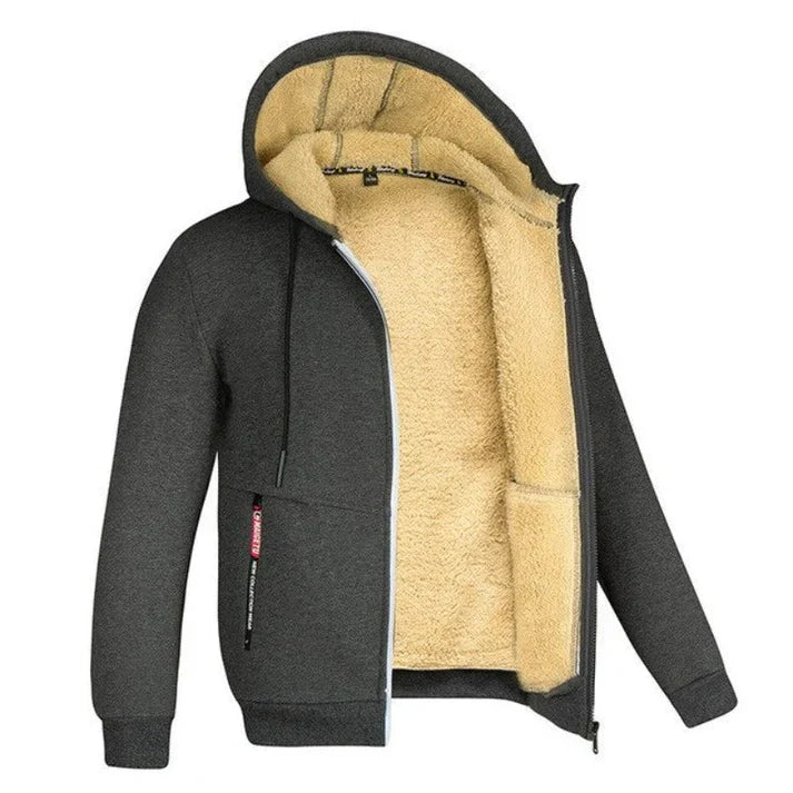 Donald - Full Zipper Warm Jacket-Dark Gray