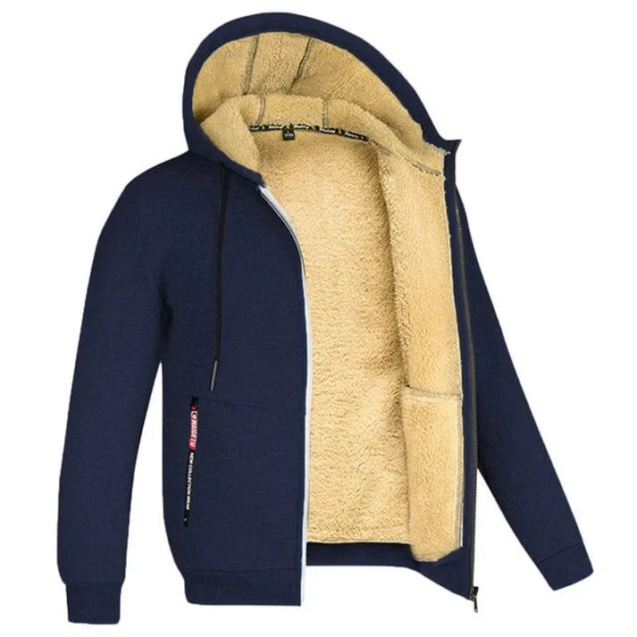 Donald - Full Zipper Warm Jacket-Navy